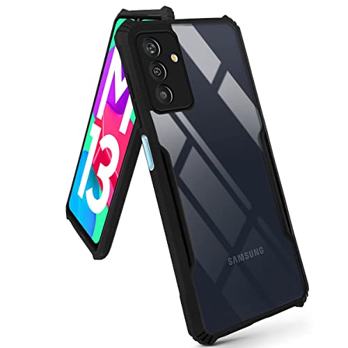 Image of Jkobi Back Cover Case for Samsung Galaxy M13 4G (Crystal Glass Back | Camera Protection | Shockproof Bumpers | Professional Black)