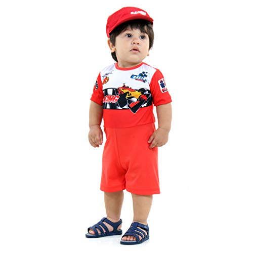 Piloto Bebê Luxo Sulamericana Fantasias Vermelho P 1 Ano