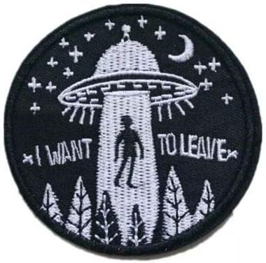 UFO"I Want to Leave" Patch - Black