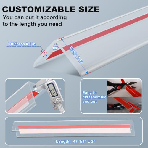Image of Self-Adhesive Clear Wall Corner Protector - 2Pack, 47.2 x 2 in