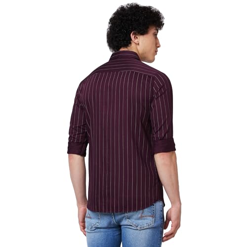 Image of Spykar Men's Regular Fit N /A Full Sleeve Striped Casual Shirts