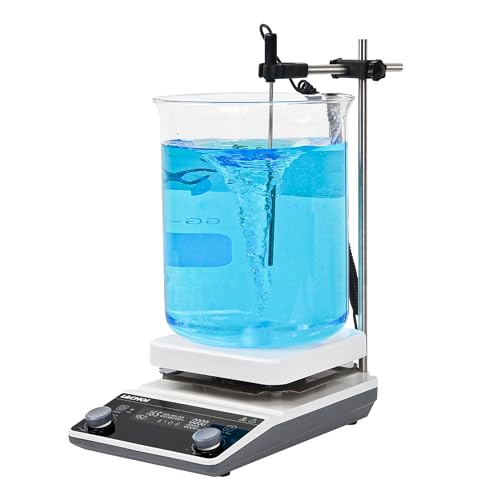 LACHOI 6.7 Inch Magnetic Stirrer Hot Plate Max 20L Stirring Capacity LCD Display Magnetic Stir Plate Max Temp. 350℃/662°F Hotplate Stirrer 2000RPM,Stir Bar&Temp Probe Sensor&Support Stand Included