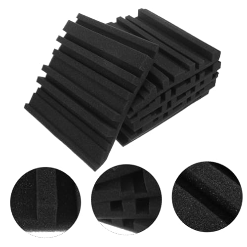 6 piezas de paneles acústicos de alta densidad, insonorización resistente al fuego para estudios, oficinas y teatros en casa, fácil instalación, reducción de ruido, color negro miniatura 4