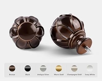 KAMANINA 1 Inch Double Curtain Rods 72 to 144 Inches (6-12 Feet) Telescoping Heavy Duty Drapery Rod for Windows 66 to 120, Netted Texture Finials, Antique Bronze