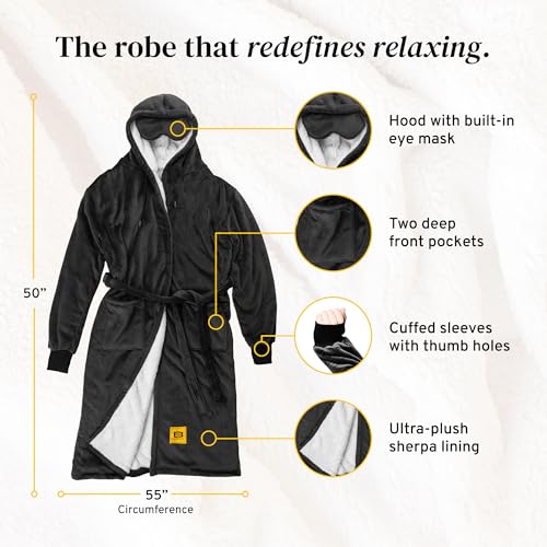 Big Blanket Co® Hideout Robe™ | Sherpa Robe | Luxury Robes for Women & Men | Soft Housecoat for Ultimate Coziness | Hooded2