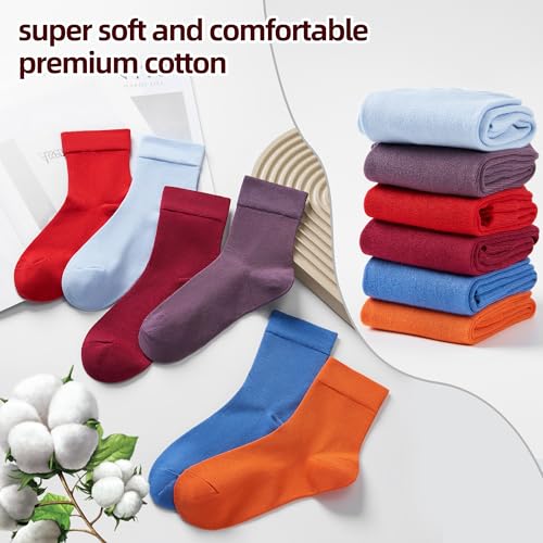 Image of Corlap Women's Thin Above Ankle Socks - 6Pairs Cotton Casual Bootie Dress Crew Socks