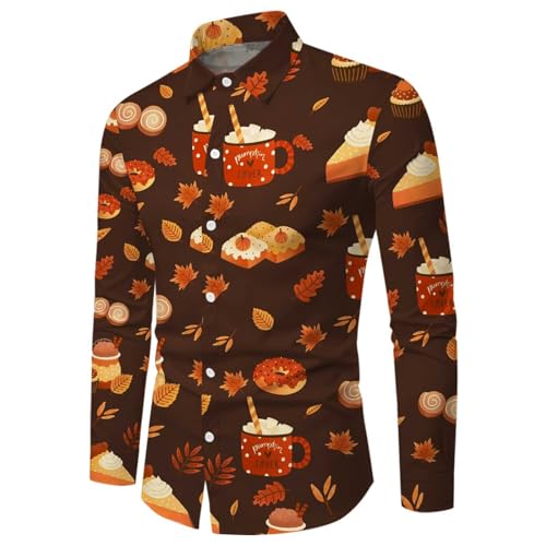 Turkey Shirts for Men Thanksgiving Day Mens Funny Shirt Long Sleeve Button Down Shirts Casual Shirt3