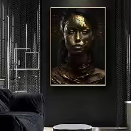 Peinture sur toile femmes noires africaines bijoux décoration murale