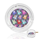 ガラス灰皿 カラフルな可愛いゴリラ 卓上灰皿 タバコ固定 喫煙具 丸型 大容量 洗いやすい 室内 屋外 オフィス装飾 おしゃれ 防水 防錆