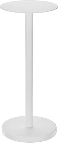 Miniatura 5 de mDesign Mesa de noche lateral o extremo superior de cristal, mesa de noche redonda alta y moderna de metal para sala de estar, dormitorio, oficina