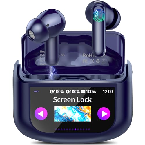 AI Cuffie Traduzione, 4-in-1 Auricolari Cuffiette, Traduttore Istantaneo Vocale in 164 Lingue, Cancellazione Rumore ANC/ENC, 7 Modalità Traduzione, Schermo Tattile LED, Musica/Chiamate/Traduttore