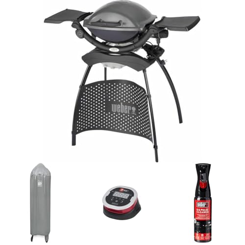 Weber Q1400 Barbecue Elettrico, Grigio, 52020053 + Coperchio per Griglia,
