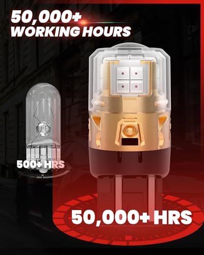 Image of LASFIT L2 7440 7443 LED Bulbs Red Brake Light Bulb Tail Lights, Super Bright T20 7441 7444 W21W Bulb Replacement for Taillights Stop Lights, only for Standard Socket, 2pcs