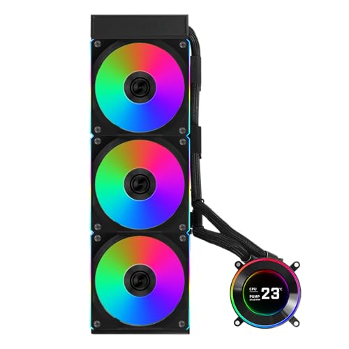 Lian Li Hydroshift II-C 360CL RGB Liquid CPU Cooler - 360mm AIO - 3X 120 RGB Fans - 2.1” IPS LCD Screen - 3 Control Mode - Flexible Tubes Clamp - LGA 1851/1700, AMD AM5/AM4 - Black (HS2LCD36RB)