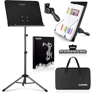 CAHAYA Sheet Music Stand Metal Portable with Carrying Bag, Sheet Music Folder, Projector Stand, Portable Podium Stand…