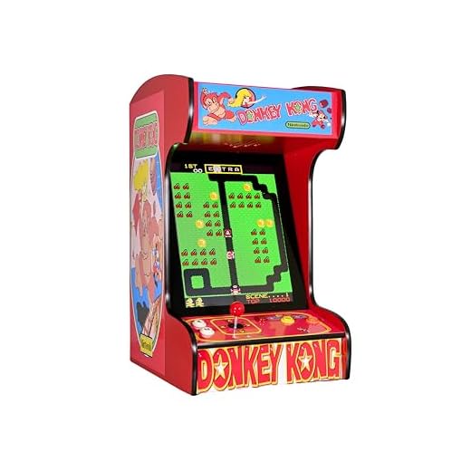 Doc and Pies Arcade Factory Classic Home Arcade Machine - 60 Retro Games - Tabletop and Bartop - Full Size LCD Screen, Buttons and Joystick (Red)