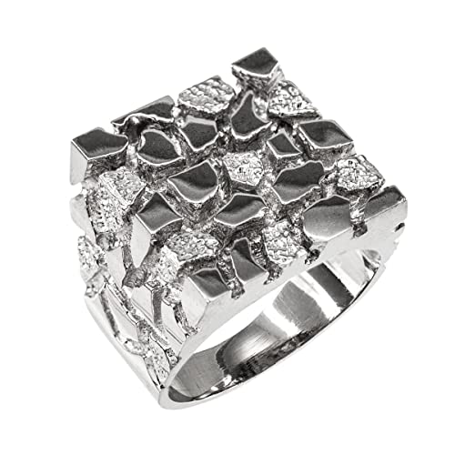 Nugget Rings �����Y .925�X�^�[�����O�V���o�[ �l���X�N�G�A�g�b�v, ����