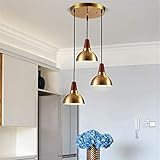 b/b2. Source lumineuse : E27 (pas de source lumineuse).Nombre de sources lumineuses : 3. Compatible avec de nombreux types de lampes : dimmable, à économie d'énergie, LED, halogène, etc. Le corps en bois massif de l'abat-jour en or galvanisé donne une impression de haute qualité