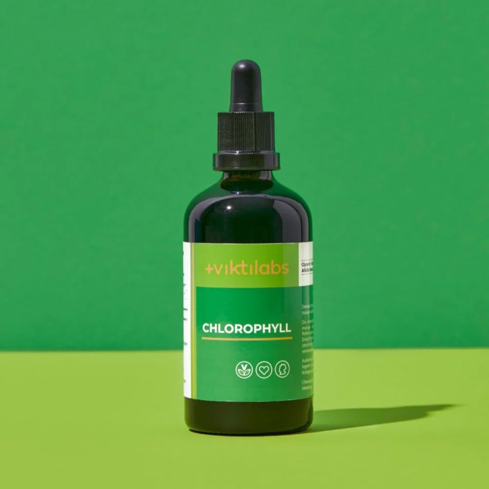 Chlorophyll - natürliches Chlorophyllin aus Alfalfa - hochdosierte Tropfen - 200 mg pro Tagesdosis - 75 Tropfen pro Tag - 2700 vegane - ohne Zusatzstoffe