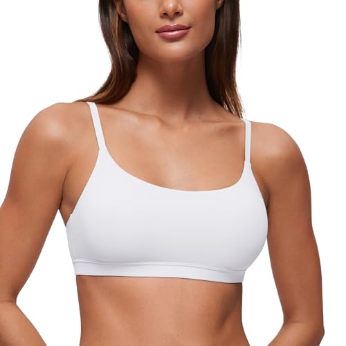 Image of CRZ YOGA Softhold Scoop Neck Bralette | Double Lined, Light Support, Non Padded, Wireless, Casual, Ultra-Soft, Adjustable Square Back, Everyday Bra for Women