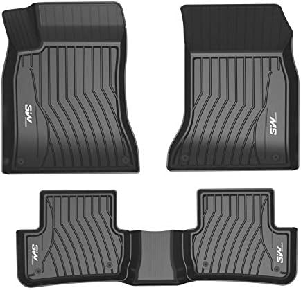 3W Floor Mats Compatible for Benz GLE 2016-2019 Custom Fit TPE All Weather Floor Liner for Benz GLE 1st and 2nd Row Full Set Car Mats Black