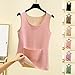 HGps8w Women's Thermal Tank Tops Basic Sleeveless Crewneck Base Layer Vest Seamless Warm Winter Fleece Loungewear with Pocket