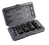 ARES 59010-1/2-inch Drive 5-Piece Flip Lug Nut Socket Set - Includes 17mm, 19mm, 21mm, 22mm Metric Sizes & 3/4-Inch, 13/16-Inch, 7/8-Inch, 15/16-Inch SAE Sizes - Impact Grade Chrome-Moly Steel