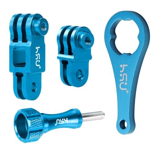 Bras de fixation droit en alliage d'aluminium HSU ultra résistant pour GoPro bleu