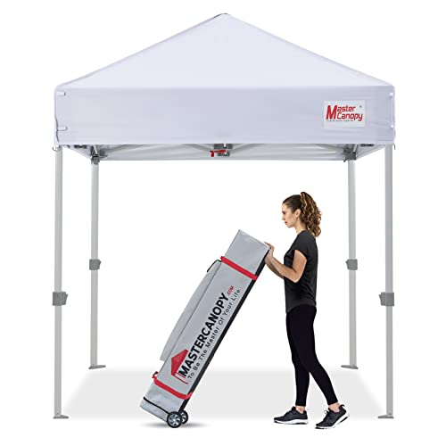Image of MASTERCANOPY 5x5 Heavy Duty Pop Up Canopy Tent with Roller Bag(White)