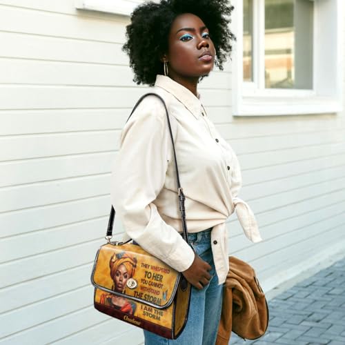 Personalized Leather Satchel Bag For Women - African Pride Woman Purses - Christmas Gifts For Black Women3