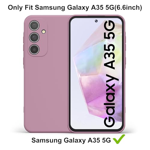 Image of Tobfit Silicone Phone Case for Samsung Galaxy A35, Durable Shockproof Phone Cover for Samsung Galaxy A35(Rose Purple)