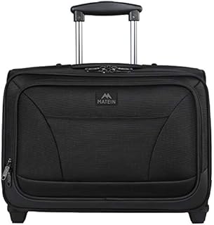 Rolling Laptop Bag, MATEIN 17 inch Wheeled Briefcase for Men Women, Waterproof Roller Work Bag Carry on Luggage Case with 2 Wheels, Overnight rolling Computer Bags for Business Travel School, Black