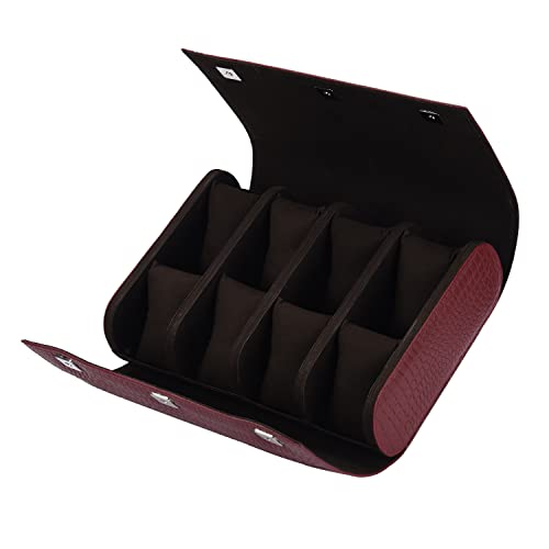 Image of THE CASE PU Leather Premium Smart Watch Case for Men & Women For 8 Slots Watch Roll Organizer with Croco Print