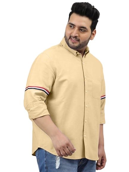 Image of Plus line Men Plus Size Stylish Solid Casual Shirts