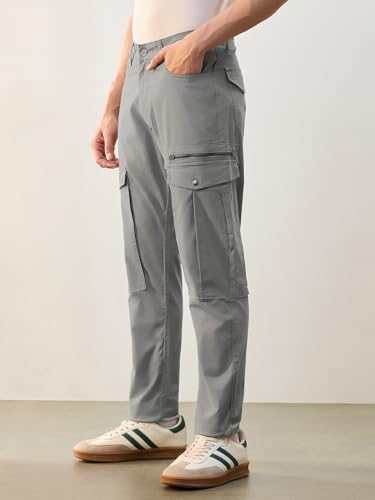Image of NOBERO Men's Utility Cargo Pants | Cargo Pants for Men | Regular Fit | Multi-Pocket Utility Design | Durable Woven Fabric | Everyday Wear