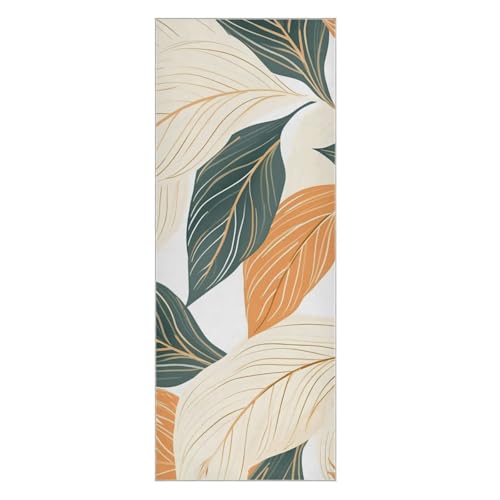 Hezely Non-Slip Hot Yoga Towel - Mat-Sized, Super-Absorbent Microfiber Sweat Towel for Gym, Bikram, Pilates and Yoga Mats,Leaf of Japanese Banana