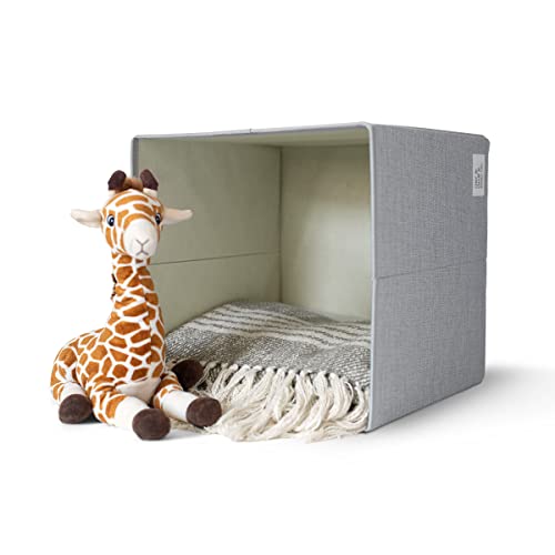 Gav & Griff E. Bear Co. Bearee™ 13-Inch Foldable Cube Storage Bin/Box/Organizer/Container/Cubby For Kids & Toddlers (Bear Design) – Grey #TOP3