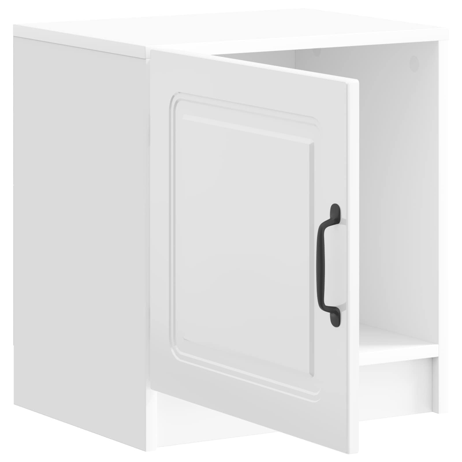 Mesita de noche brillante blanco 43 x 34,5 x 47 cm madera