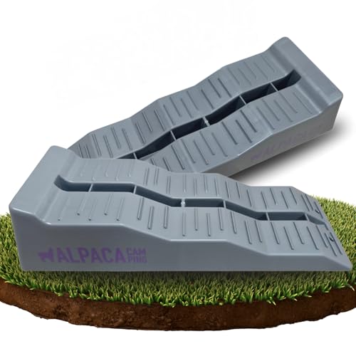AlpacaCamping Auffahrkeile Wohnmobil 2er Set – 3-stufig, 57×19×13 cm, Tragkraft bis 5 t –...