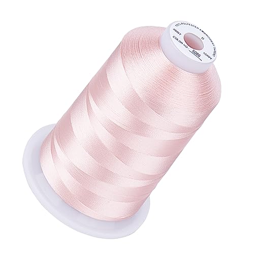 Image of Simthread 5000M 40WT Polyester Embroidery Thread, Light Peach Pink S086 | 5000M 40WT polyester thread feeds smoothly for machine embroidery, monograms, logos, patches and quilting.