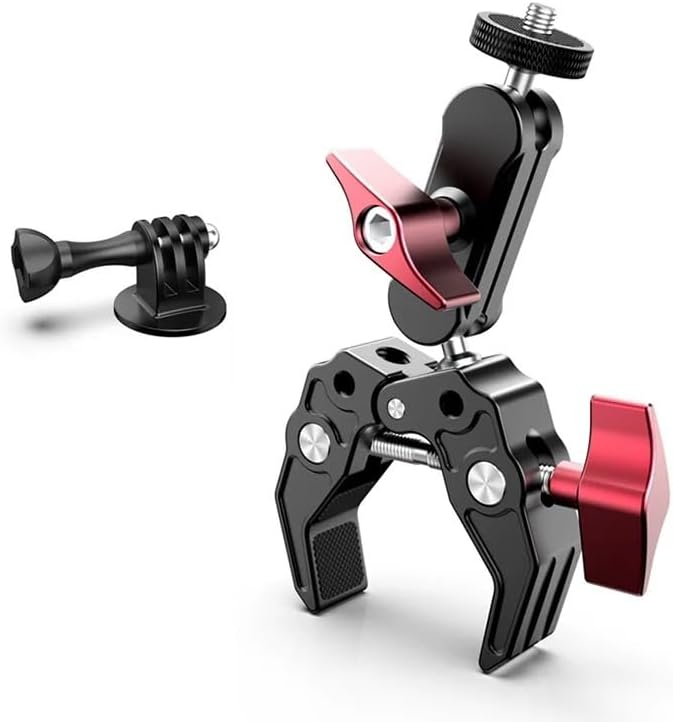 for Adjustable Jaw Super Clamp Bracket for GoPro 13 12 for Insta360 X5 for DJI for Action5Pro/4/3 Camera 360° Rotation Holder Accessory Drone Parts