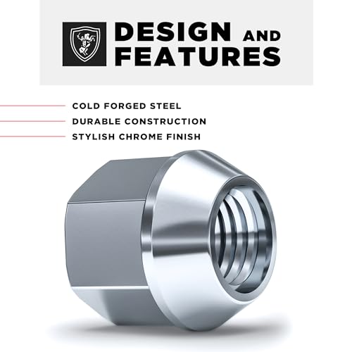 White Knight Wheel Accessories 1306-14S Zinc Finish 12mm x 1.25 Thread Size Open End Bulge Acorn Lug Nut, (Pack of 4)