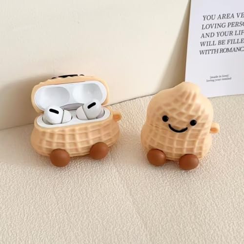 Image of Earphone Case for AirPods Pro /Pro 2, Happy Smiling Sitting Peanut Soft TPU Silicone Case, Good Mood Good Luck Peanut AirPods Pro 2 Cover Protective Skin Protector