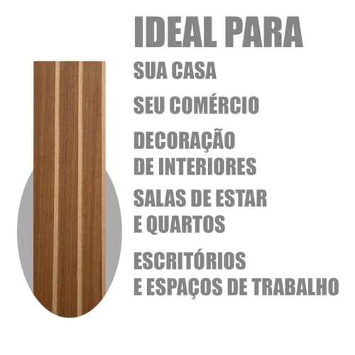 Painel Placa Ripado Em MDF 45x11 cm Auto Colante Kit Com 10 Peças (Caramelo)