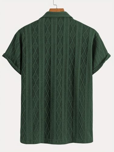 Image of Leriya Fashion Shirt for Man | Mens Casual Shirts | Shirt for Man| Shirts for Mens Stylish |Half Sleeve Button Down Textured Summer Beach Goa Wear Holiday Outfits (Available in Plus Sizes)