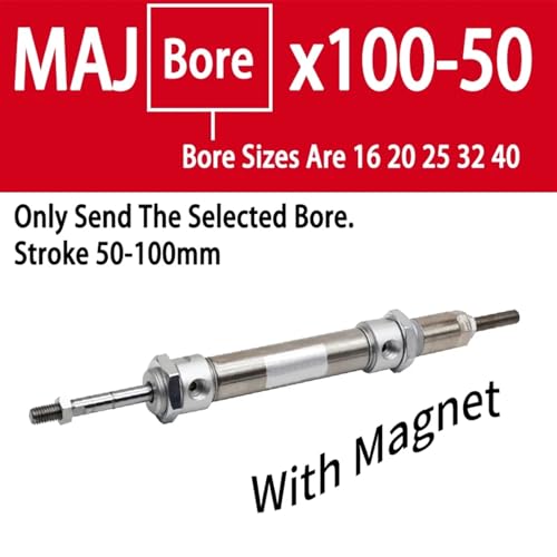 Vérin pneumatique en alliage MAJ25mm : haute précision à double effet et course ajustable - 2