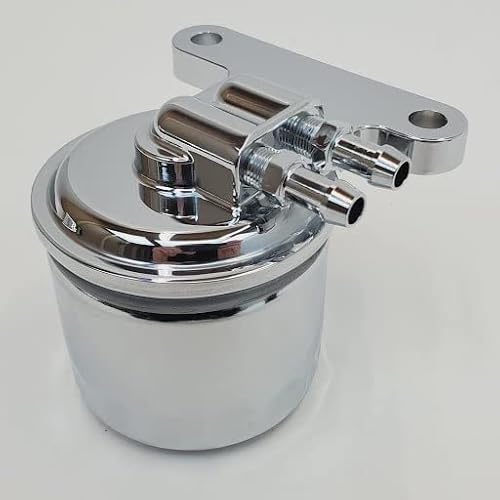 Chrome Universal Remote Oil Filter Relocation Kit With Custom Mount Filter F...