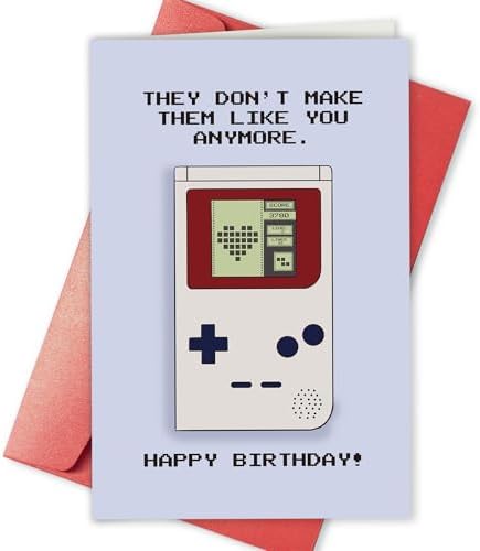 Amazon.com : Funny Gamer Birthday Card for Husband, Retro GameBoy ...