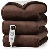 EHEYCIGA Heated Blanket Electric Blanket Twin - Heating Blanket with 9 Heating Levels & 10 Hours Auto Off, Soft Cozy Sherpa Washable Blanket with Fast Heating, 62 x 84 Inches