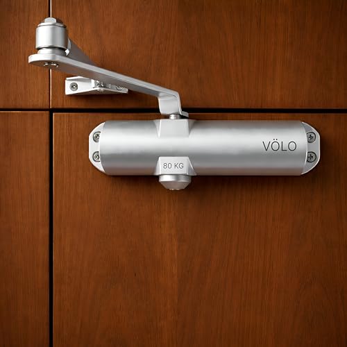 Image of Volo Automatic Hydraulic Double Speed Aluminium Door Closers Premium Heavy Duty for Residential /Commercial Purpose with Fitting Set (Color Silver) (DC 80 Trio)